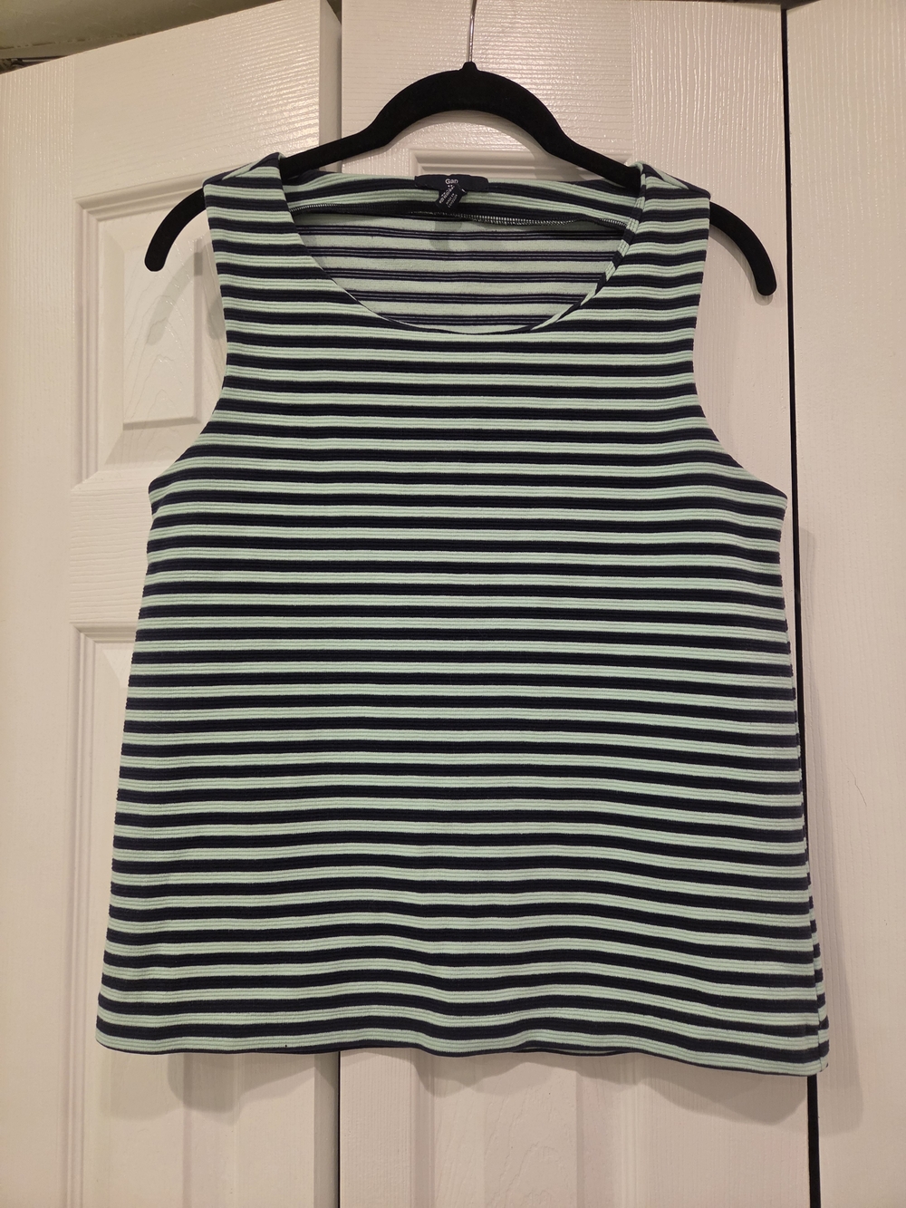 GAP Mint and Navy Striped Tank Top